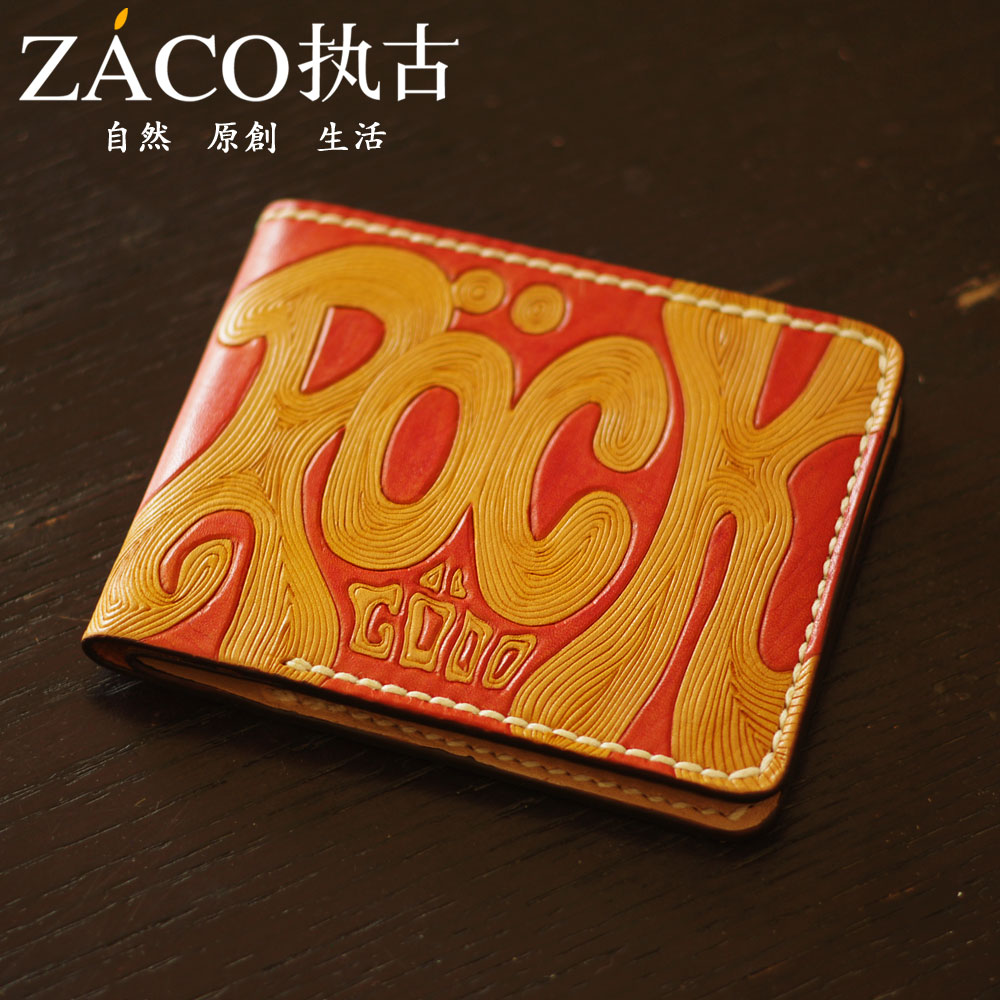 【ZACO】rock复古摇滚手绘雕刻钱包