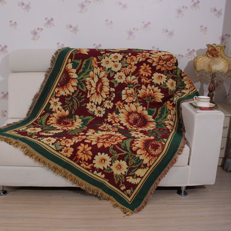 包邮出口纯棉波西米亚双层沙发罩沙发巾桌布线毯挂毯休闲毯钢琴罩