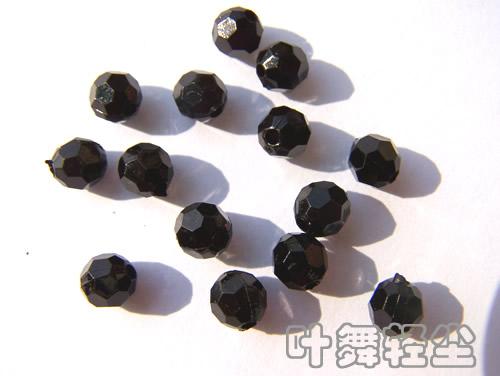 DIY串珠配件-特价！8mm优质亚克力塑料黑色水晶地球珠，1元35颗