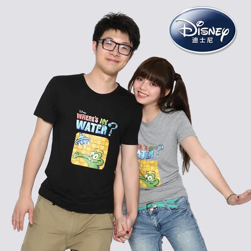 迪士尼 鳄鱼爱洗澡 男女童T恤休闲亲子装2015新款韩版可爱卡通衫