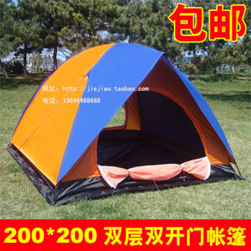 帐篷包邮 户外帐篷 三一四人双层帐篷 2*2米多人帐篷 防紫外线
