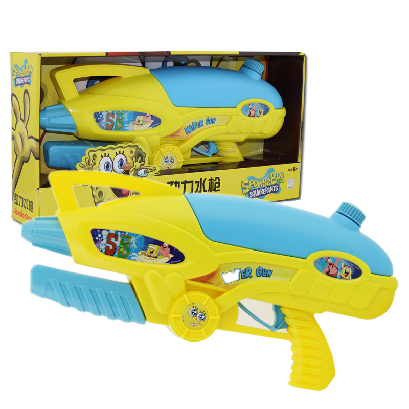 正版海绵宝宝强力水炮 儿童大号水枪 戏水沙滩玩具 喷水枪