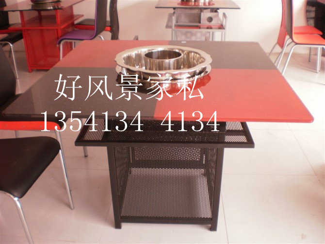 厂家直销钢化玻璃火锅桌 燃气灶火锅桌 电磁炉火锅桌 方桌