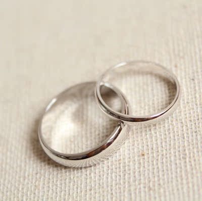 终身所约。S925纯银 银色镀18K白金戒指 情侣对戒 指环戒子礼物。