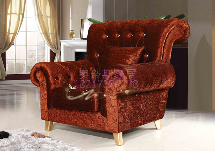 特价欧式布艺单人沙发会所客厅高档时尚新古典后现代沙发椅Q135