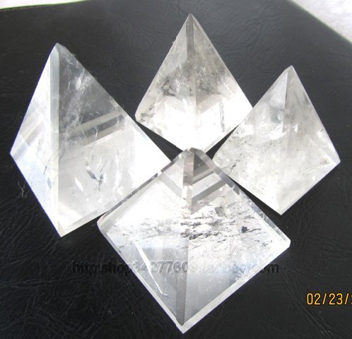 天然水晶 天然白水晶金字塔 摆件