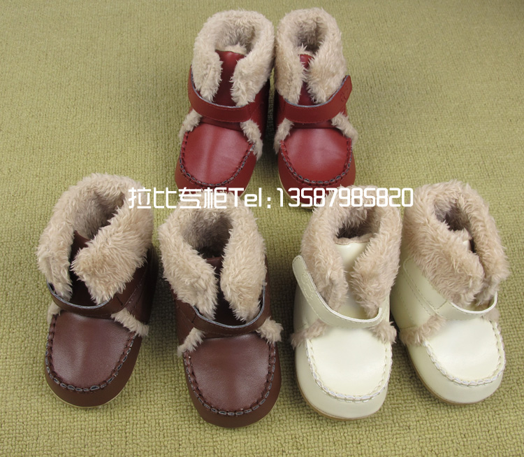 拉比正品冬装新款婴幼儿LMFBZ36509毛绒短靴雪地靴女童毛毛边靴子