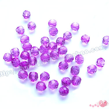 DIY串珠配件-10mm优质亚克力塑料水晶地球珠-水晶紫，1元15颗