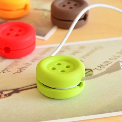 「沽奇汇」新款韩国创意纽扣糖果色耳机线绕线器 缠绕理线器