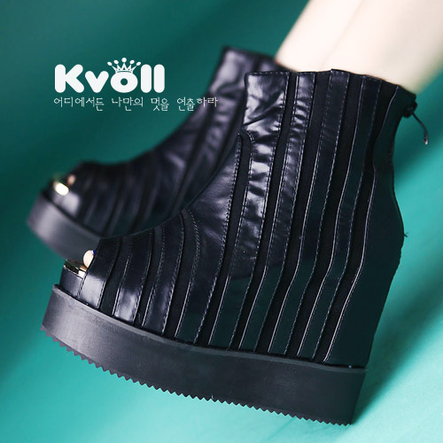 包邮正品kvoll 5.5cm防水台内增高11.5cm超高跟鞋鱼嘴鞋 坡跟女鞋