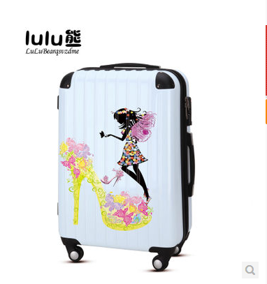 lulu熊 可爱梦幻小女生拉杆箱 万向飞机轮旅行箱 时尚行李登机箱