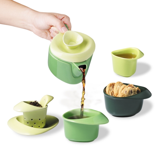 丹麦PO:SELECT进口现货 玫瑰花造型 茶壶茶杯套装  送礼首选
