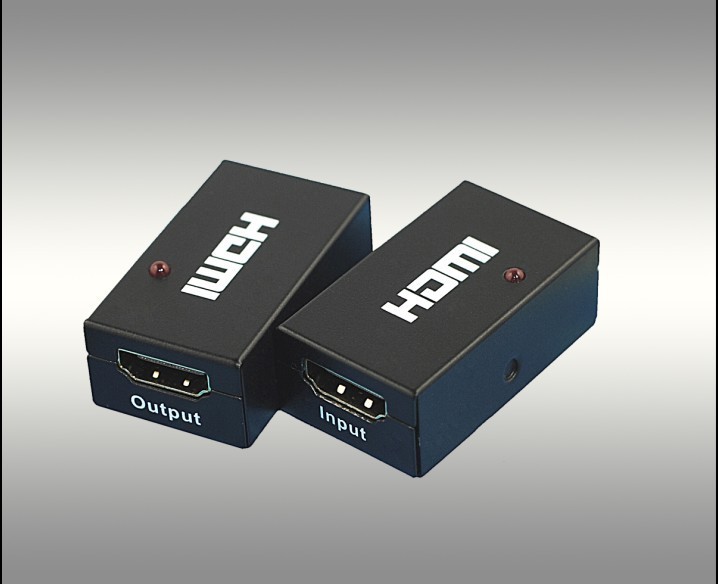 艾森HDMI信号缓冲放大延长器长距离布线传输两母头最大30米