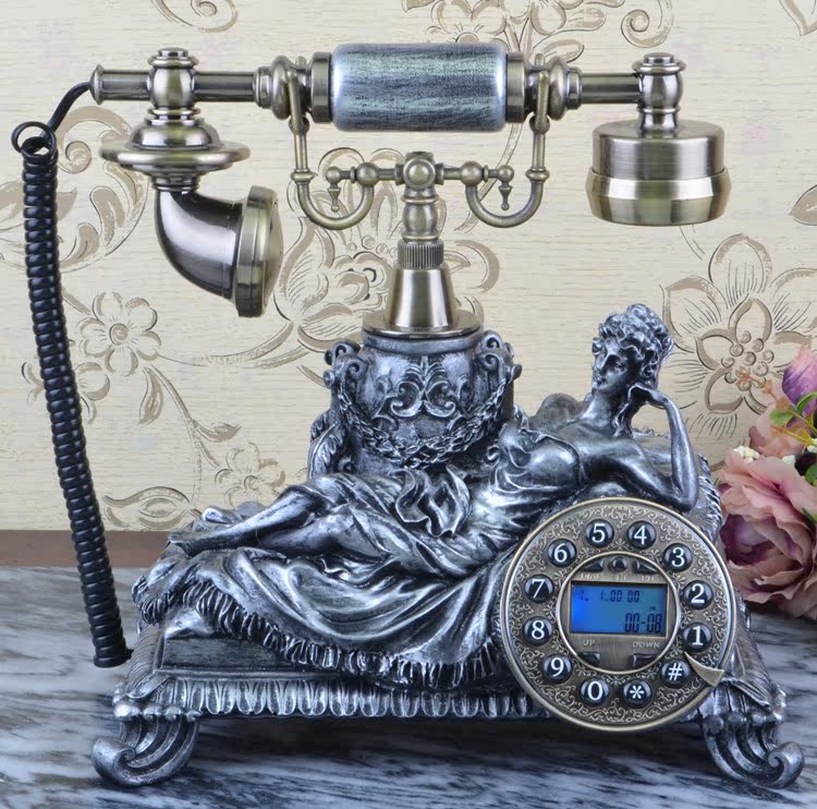 包邮新款 仿古欧式电话机 复古老式电话座机 美女电话机来电显示