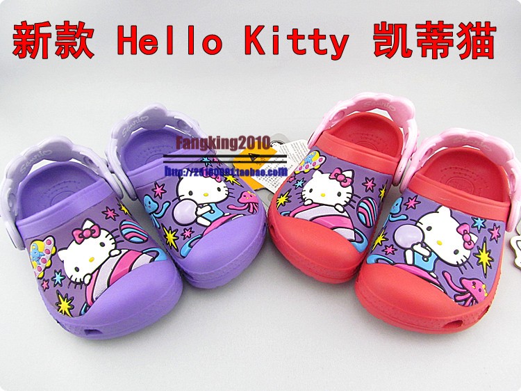 正品2013新卡骆驰品牌 hello kitty凯蒂猫小女孩童鞋凉鞋沙滩鞋