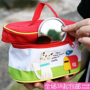 新款韩国可爱卡通布艺化妆包便携收纳包袋韩版旅行化妆包手提包