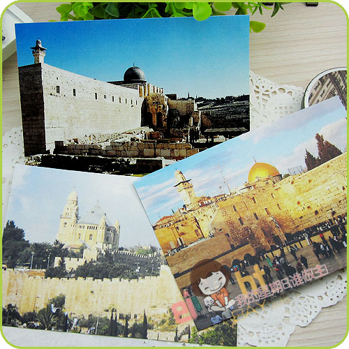 风景明信片8张 以色列风光 旅行贺卡片 教师节明信片满包邮可邮寄