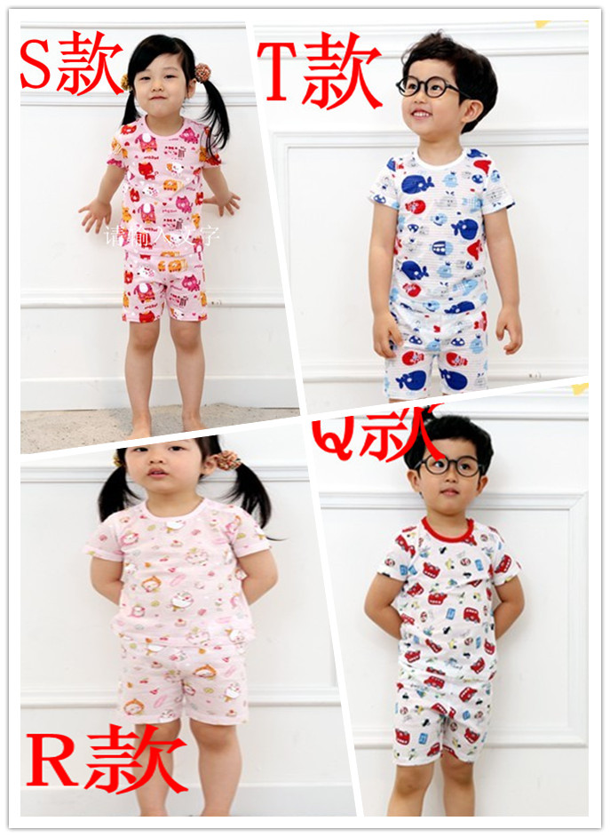 韩国进口2013儿童短袖套装/男孩短袖套装/女孩短袖套装 特价