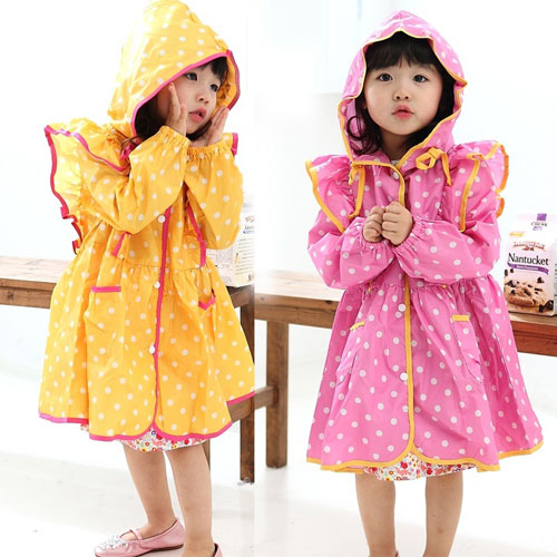 韩版雨衣 时尚可爱儿童雨衣 女童雨衣 公主宝宝长袖雨衣