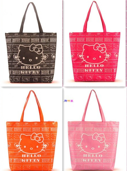特价！hello kitty购物袋 凯蒂猫卡通玫红韩版手提包 逛街包袋