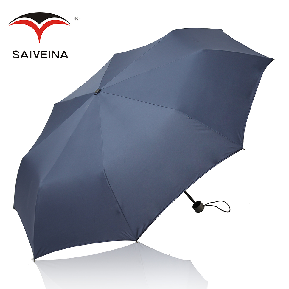 SAIVEINA正品超大雨伞男女士商务伞三折叠睛雨伞纯黑色双人伞包邮