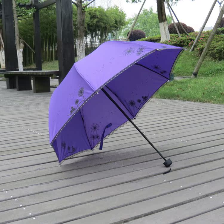 2014新款遇水开易滑伞晴雨伞遮阳防紫外线拱形折叠创意三折伞包邮