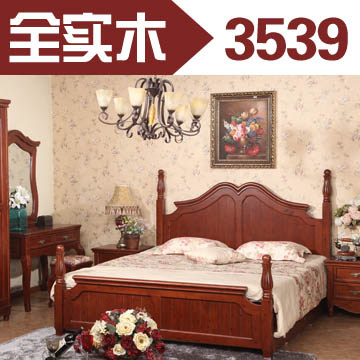 特价美式家具 美式储物床 全实木床 双人箱体床 柏木高箱床1.8米