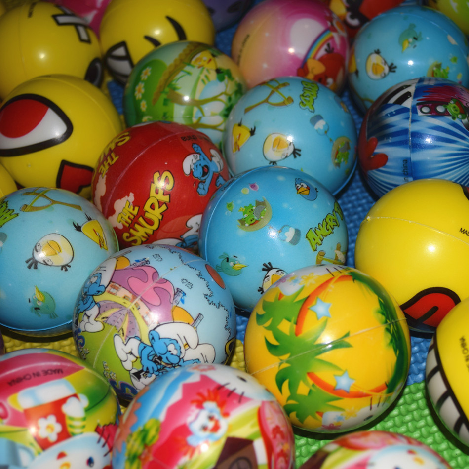 儿童海绵弹力球玩具 幼儿园宝宝玩具橡胶球 实心球 彩色软皮球