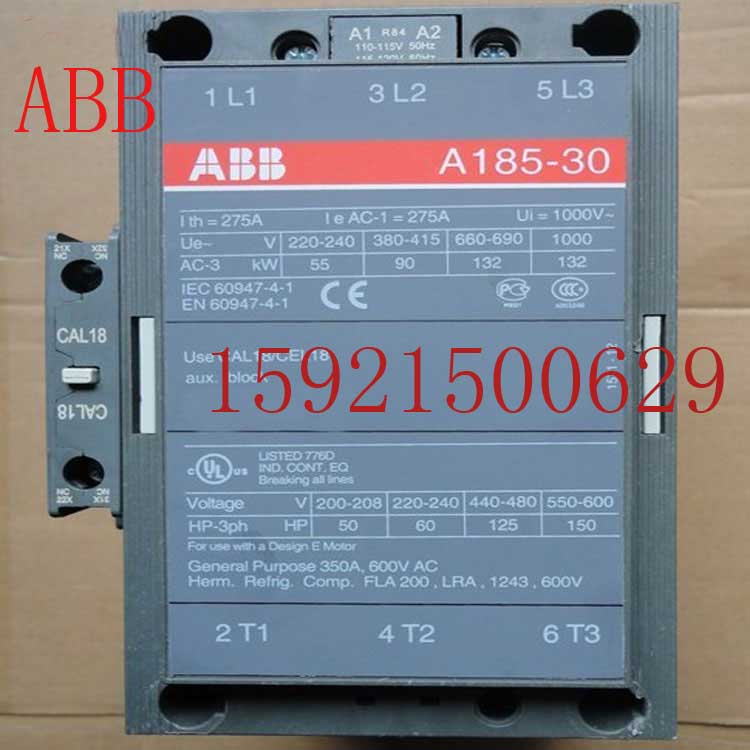 原装正品ABB交流接触器A185-30-11电压AC24v110v220v380V185A