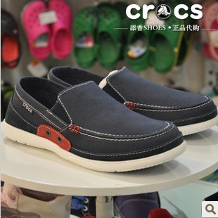 2014新款crocs正品专柜风尚沃尔卢帆布鞋低帮男士休闲透气户外鞋