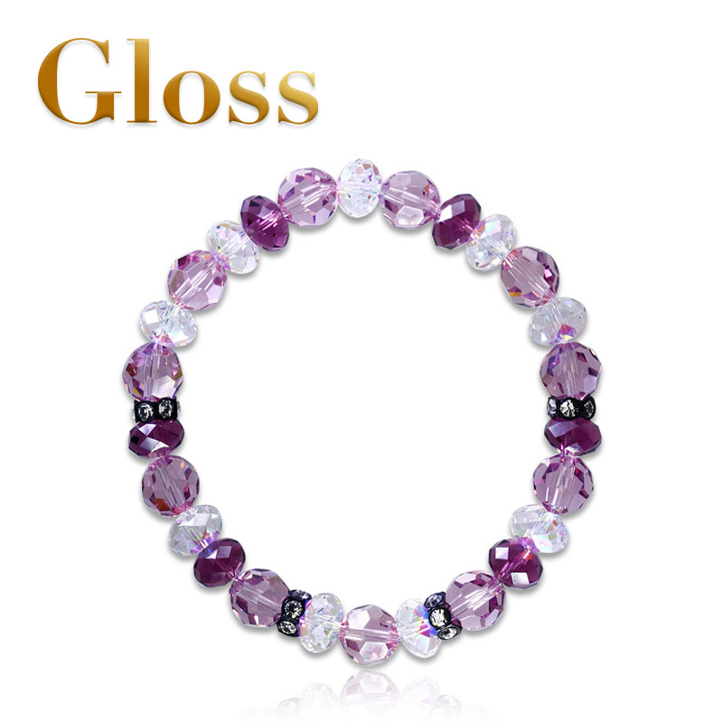 Gloss浪漫一夏手链 紫色奥地利进口水晶 复古时尚女款 情人节包邮