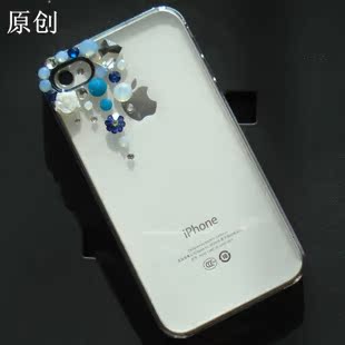 限量疯抢简约苹果保护壳iPhone6plus苹果手机壳水钻镜头圈水晶壳
