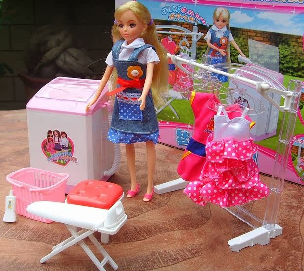 乐吉儿儿童玩具 迷你家具 芭比娃娃 梦幻洗衣机 女孩过家家玩具