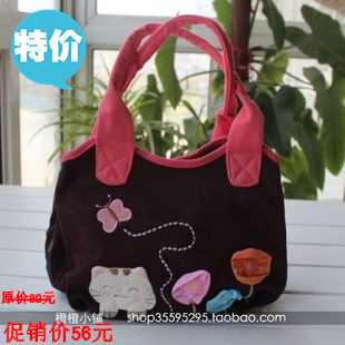 潮 韩版2012新款阿拉猫正品女士单肩手提包夏季糖果可爱帆布包包