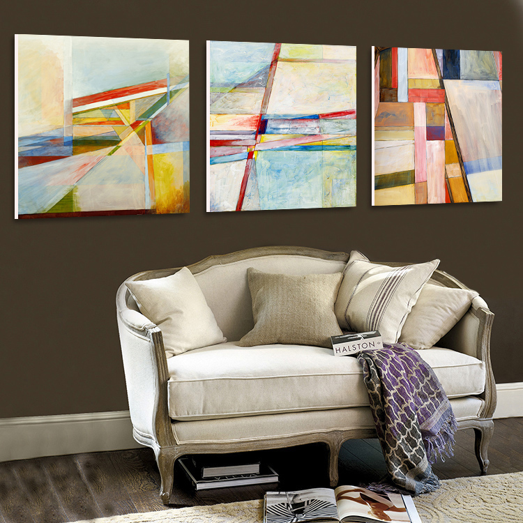 客厅装饰画现代简约无框画抽象个性沙发背景墙画美式壁画油画挂画