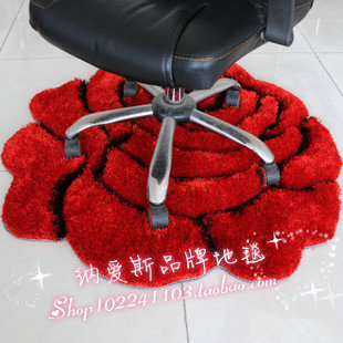 特价包邮加密加厚韩国丝地毯3D大花椅垫婚庆圆形地垫门垫地毯