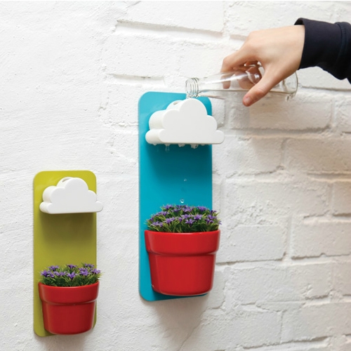创意云朵花盆 Rainy Pot下雨啦 壁挂式花盆盆栽办公室植物送种子