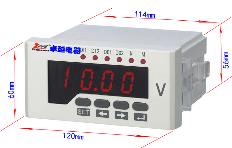 数显数字电压测量仪表尺寸60*120MM交流10V 直流10V 正负10V