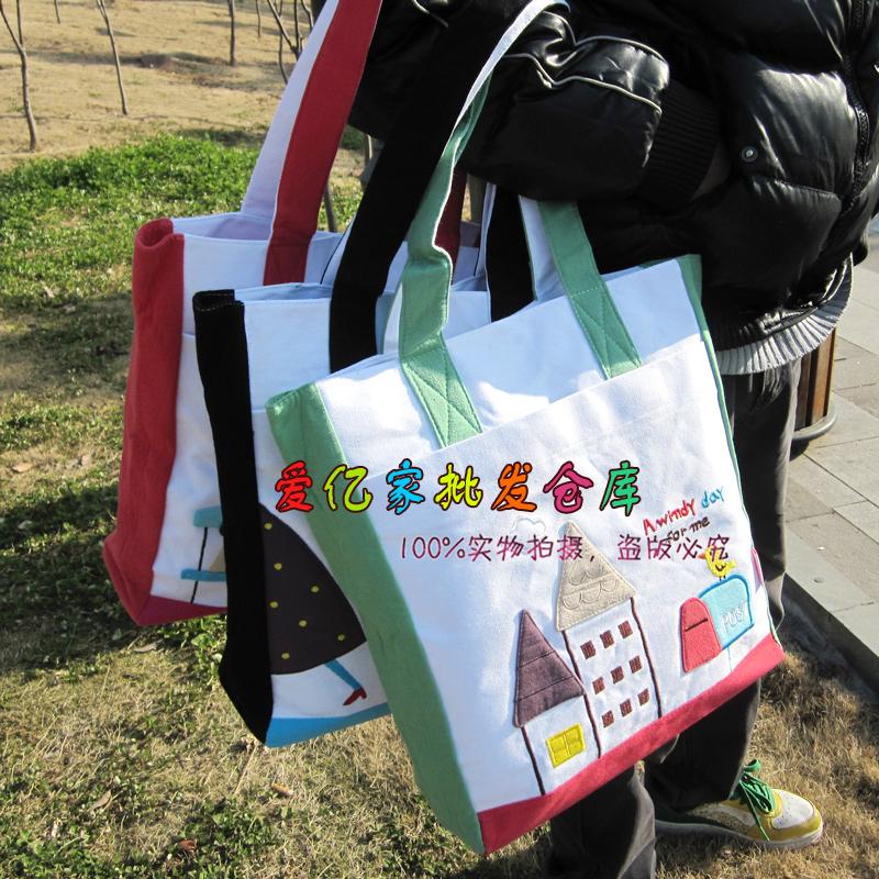 时尚韩版布艺包包 咔哇伊卡通 布艺手提包 日系单肩包 休闲购物包
