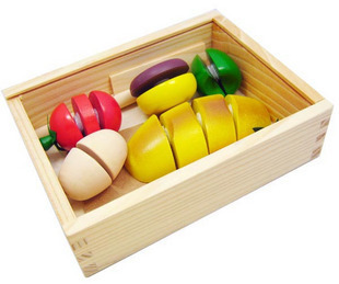 儿童益智玩具 盒装切切看 蔬菜水果 仿真玩具过家家