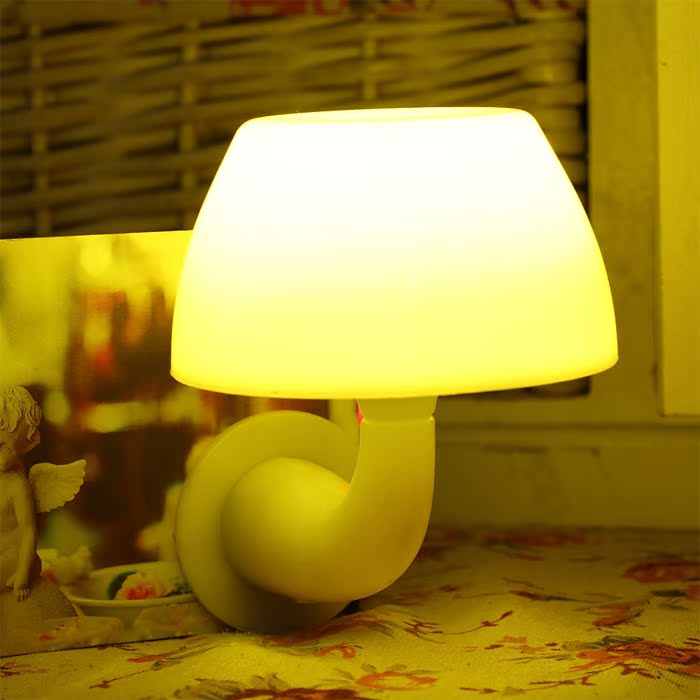 特价创意感应节能床头插电LED光控声控蘑菇开关喂奶卧室小夜灯
