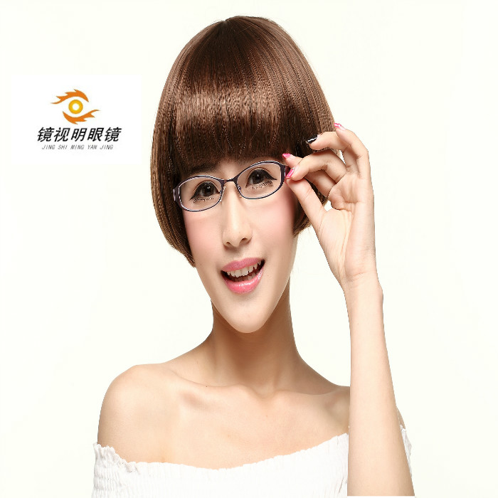 近视眼镜 眼镜架 时尚眼镜框 女 半框眼镜 光学配镜 纯钛眼镜超轻