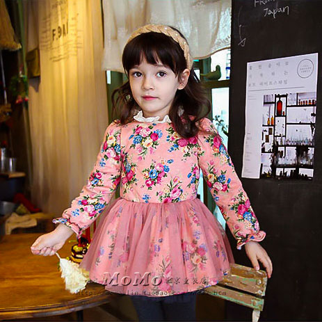包邮现货秋冬新款韩国进口正品代购儿童装韩版休闲女童长袖连衣裙