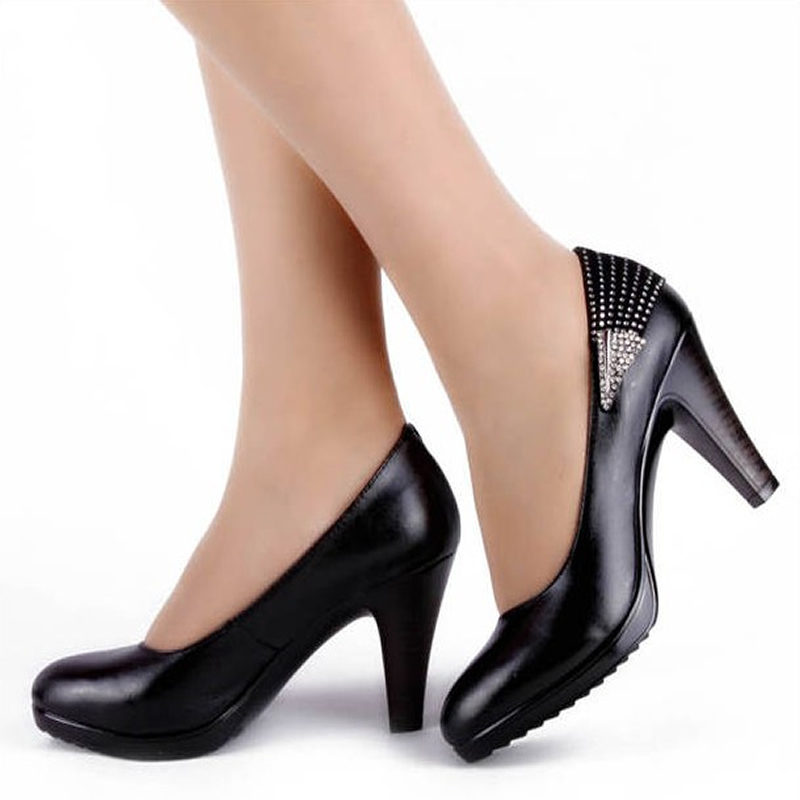 代购特价专柜女鞋正品牌2013新款女士单鞋真皮水钻圆头细跟高跟鞋