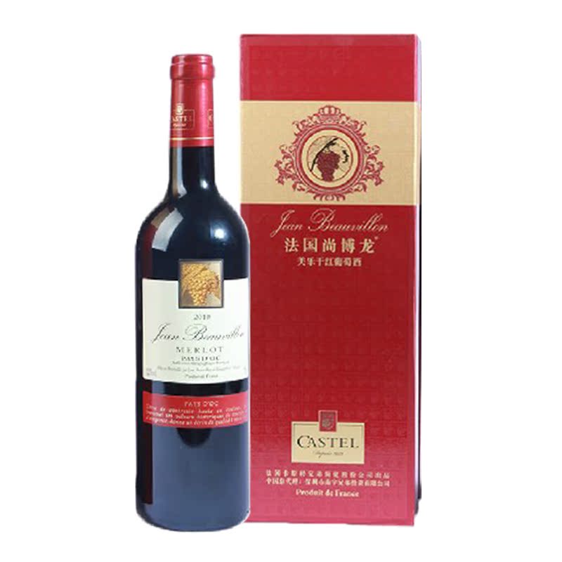 法国进口干红葡萄酒CASTEL红酒礼盒原装尚博龙美乐美露干红