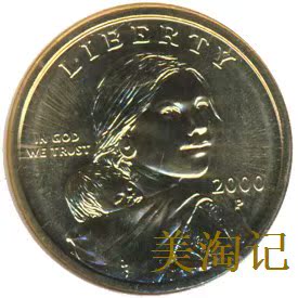 【美国】$1美元硬币 Sacagawea 萨卡加维亚 老鹰纪念币