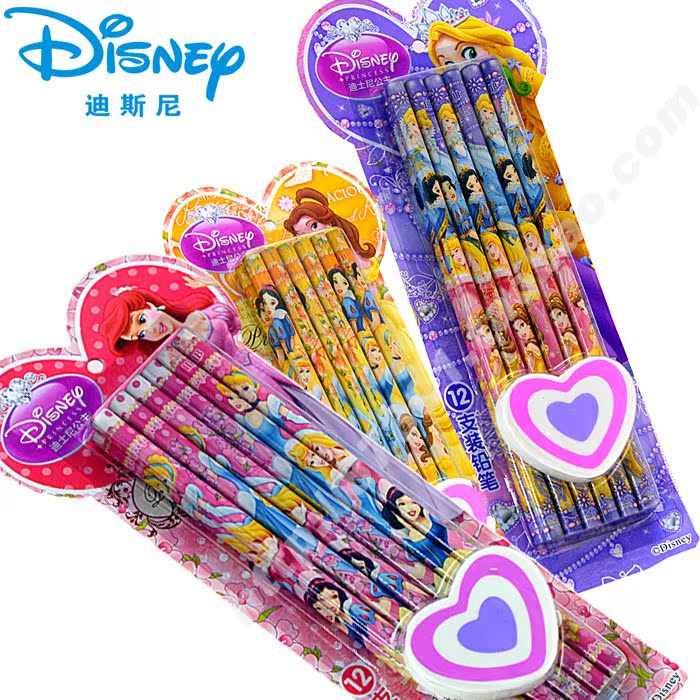 迪士尼铅笔 儿童铅笔 12支装六角/不带橡皮头 学生铅笔 铅笔批发
