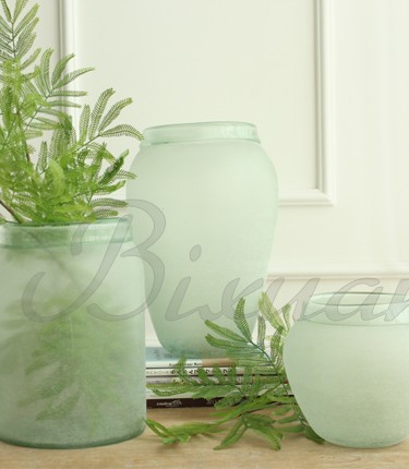 bixuan美式乡村复古简约透明磨砂创意玻璃花瓶花插摆件装饰品