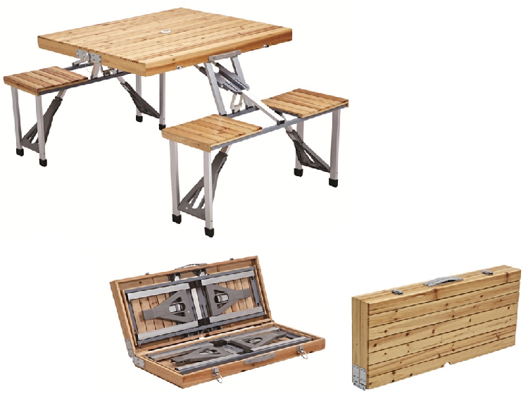 加厚/杉实木/ABS/户外铝合金折叠桌椅/户外宣传桌/连体折叠野餐桌
