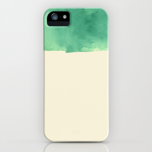 苹果iphone4/4S 5S/5C 手机壳套 一抹水彩 淡雅大气 素色 绿简约